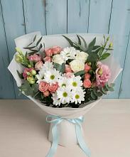 Букет цветов из:  Розы, Лизиантусы и Хризантемы #REPLACE_PRED# Головино