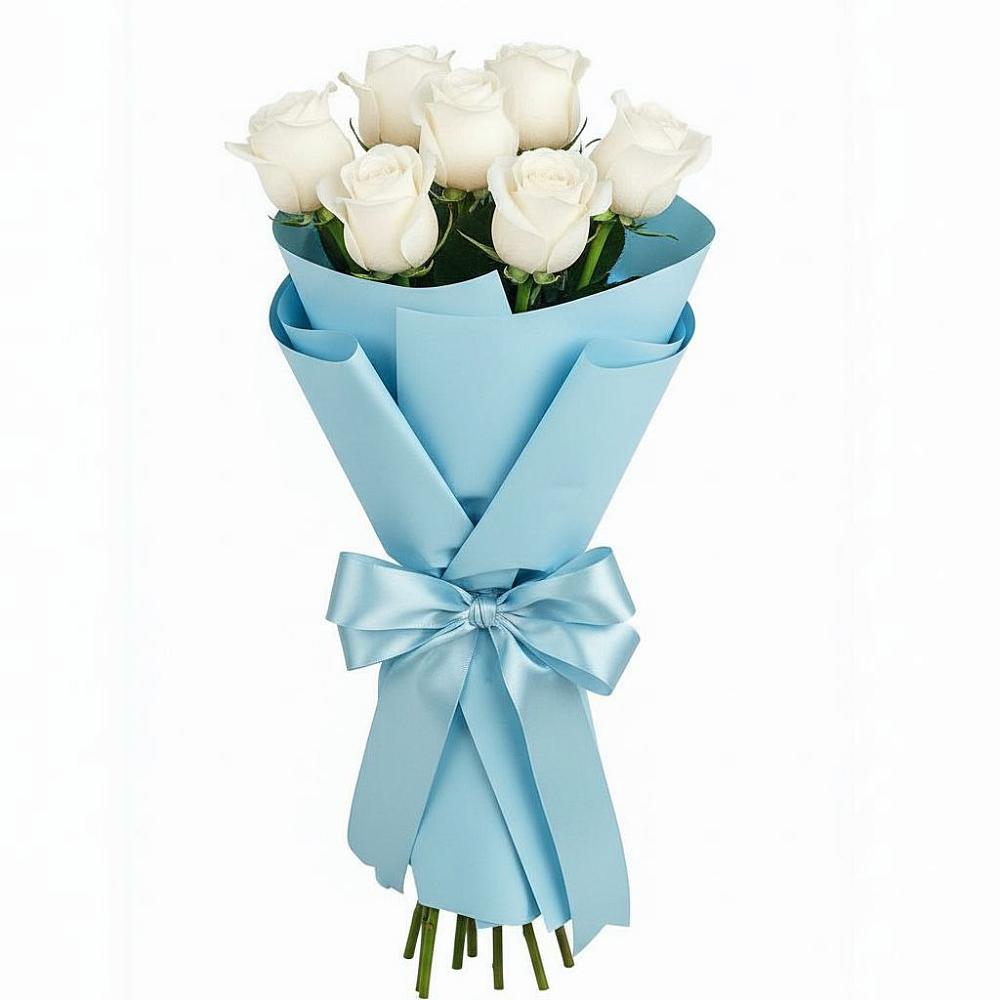 Букет 7 белых роз Проуд в Головино
