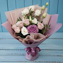 Букет цветов из:  Розы и Лизиантусы #REPLACE_PRED# Головино