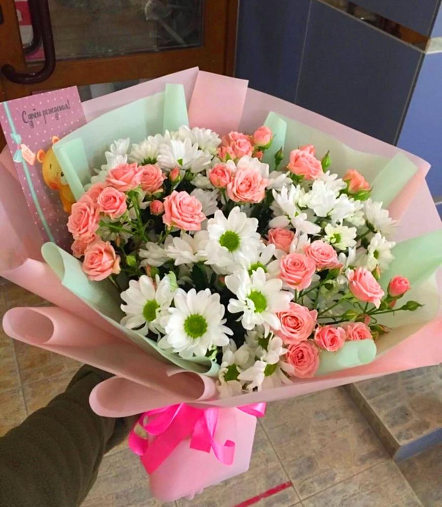 Букет цветов из: Розы и Хризантемы в Головино