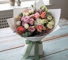 Букет цветов из:  Розы, Лизиантусы и Гвоздики #REPLACE_PRED# Головино