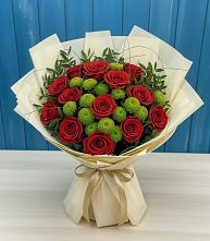 Букет цветов из:  Розы и Хризантемы в Головино