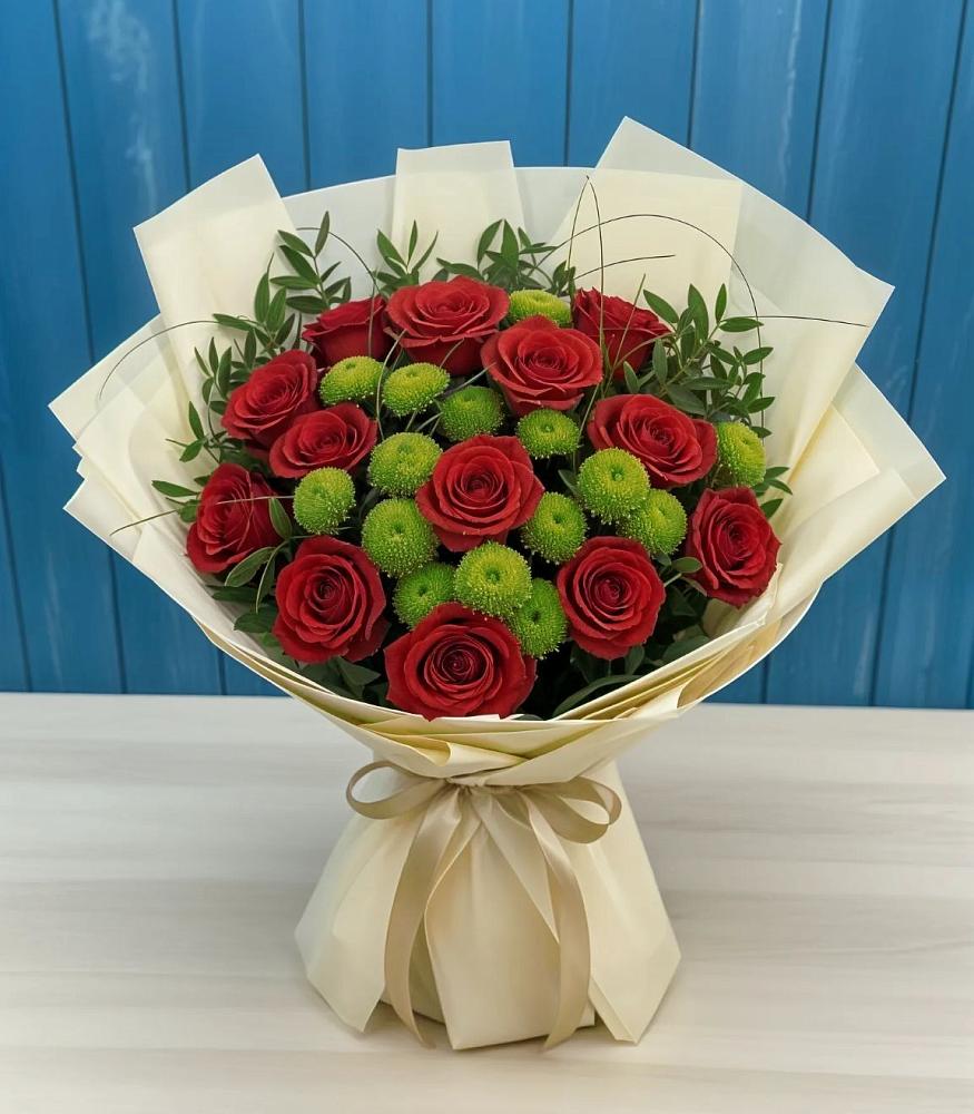 Букет цветов из: Розы и Хризантемы в Головино